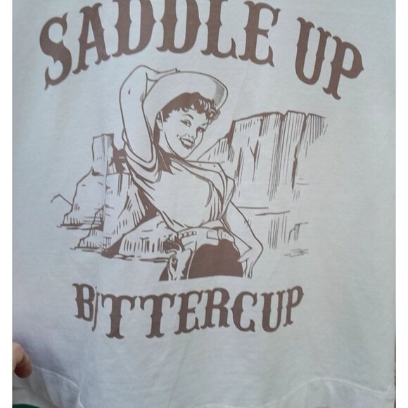 Ardene Saddle Up Buttercup Crop Tee Size M - Picture 4 of 5